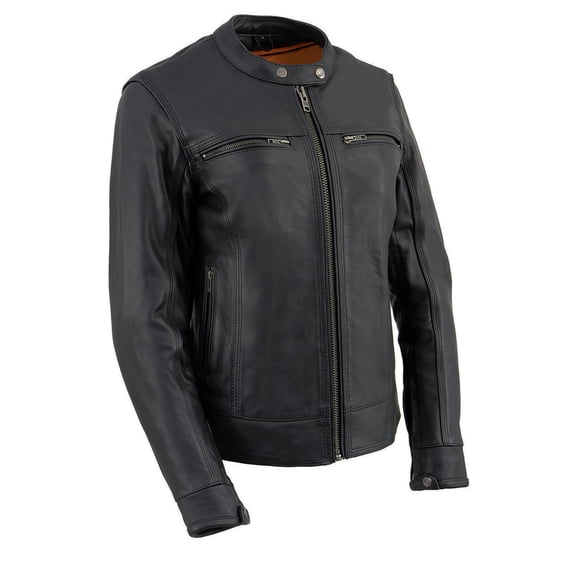 Milwaukee Leather MLL2552 Women's Premium Black Leather Motorcycle Rider Jacket w/ Cool-Tec Leather Treatement 3X-Large