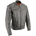 thumbnail image 1 of Milwaukee Leather MLM1509 Men's Distressed Brown ‘2 in 1’ Leather Jacket with Zip-Off Sleeves Large, 1 of 9