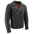 thumbnail image 1 of Milwaukee Leather MLM1515 Men's Classic Beltless Black Leather Triple Stitched Motorcycle Biker Rider Jacket 4X-Large, 1 of 10