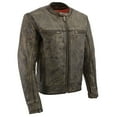 thumbnail image 1 of Milwaukee Leather MLM1550 Men's Vented Black-Beige Distressed Leather Scooter Style Motorcycle Jacket w/ Liner 4X-Large, 1 of 10