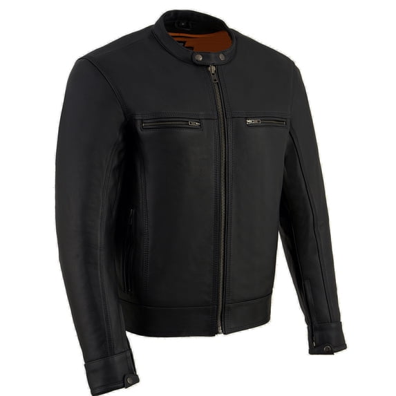 Milwaukee Leather MLM1551 Men's Black Lightweight Premium Leather Motorcycle Jacket w/ Cool-Tec Leather Treatement Medium
