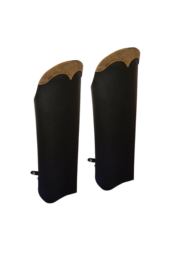 MLM5555 Men's Brown Leather Half Motorccyle Riding Chaps with Back Zipper XXXXX-Large