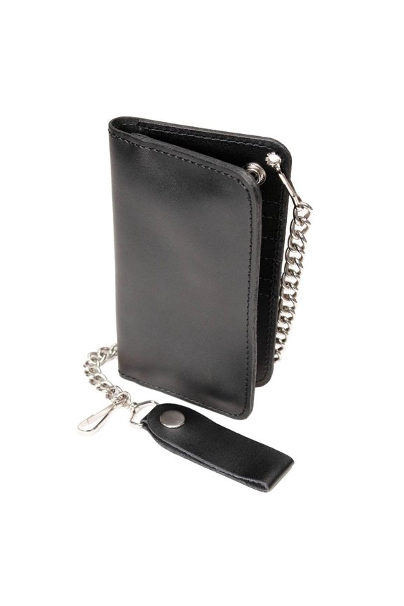 MLW7894 Men's 7" Leather Bi-Fold Biker Wallet w/Multiple Storage and Swivel Trigger Clip Anti-Theft Stainless Steel Chain - 7 Inch Y101
