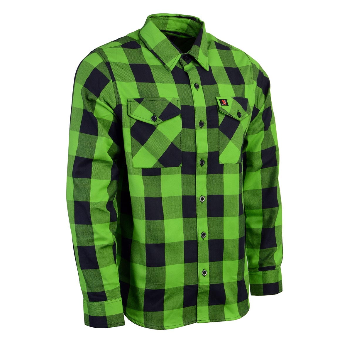 Milwaukee Leather MNG11656 Men's Flannel Plaid Shirt Black and Neon ...