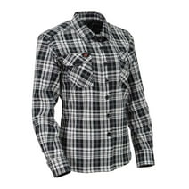 Milwaukee Leather MNG21615 Women's Black and White Long Sleeve Cotton Flannel Shirt Medium