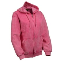 Milwaukee Leather MNG21620 Women's Distressed Pink Sweatshirt Full Zip Up Long Sleeve Casual Hoodie - with Pocket X-Small