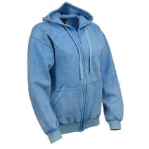 Milwaukee Leather MNG21621 Women's Distressed Blue Sweatshirt Full Zip Up Long Sleeve Casual Hoodie - with Pocket Small