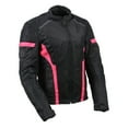thumbnail image 1 of Milwaukee Leather MPL2794 Black and Pink Mesh/Textile Armored Motorcycle Racer Jacket for Women - All Season Jackets 4X-Large, 1 of 8