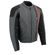 Milwaukee Leather MPM1752 Mens Black/Grey Textile and Mesh Armored Motorcycle Biker Racing Jacket Medium
