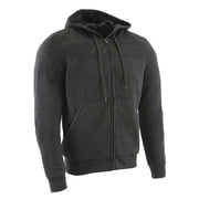 Milwaukee Leather MPM1788 Men's Black CE Approved Armored Riding Hoodie Sweater w/ Aramid by DuPont Fibers 4X-Large
