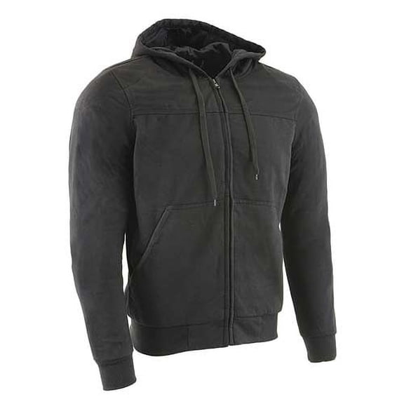 Milwaukee Leather MPM1788 Men's Black CE Approved Armored Riding Hoodie Sweater w/ Aramid by DuPont Fibers Medium