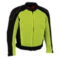 thumbnail image 1 of Milwaukee Leather MPM1790 Men's Black and Neon Green Hi Vis Mesh Racer Armored Jacket with Removable Rain Jacket X-Large, 1 of 8