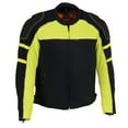 thumbnail image 1 of Milwaukee Leather MPM1791 Men's Black and Neon Green Armored Textile Motorcycle Riding Jacket X-Large, 1 of 6