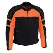 Milwaukee Leather MPM1791 Men's Black and Orange Textile Armored Motorcycle Riding Jacket X-Large