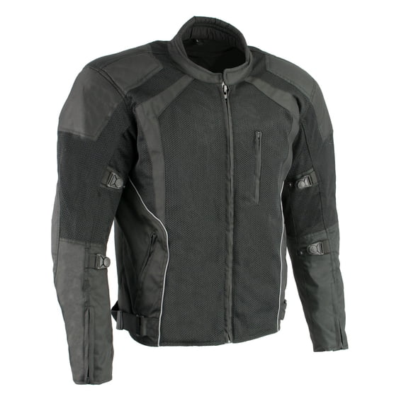 Milwaukee Leather MPM1793 Black Armored Mesh Motorcycle Jacket for Men - All Season Biker Jacket 3X-Large