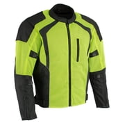 Milwaukee Leather MPM1793 Green High Vis Armored Mesh Motorcycle Jacket for Men - All Season Biker Jacket 2X-Large