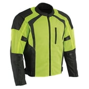 Milwaukee Leather MPM1793 Green High Vis Armored Mesh Motorcycle Jacket for Men - All Season Biker Jacket X-Large