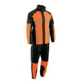thumbnail image 1 of Milwaukee Leather MPM9510 Men's Black and Orange Motorcycle Water Resistant Rain Suit w/ Hi-Vis Reflective Tape X-Large, 1 of 9