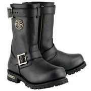 Milwaukee Leather Mens Black Leather Wide-Width 11-Inch Classic Engineer Motorcycle Boots MBM9020W 9.5W