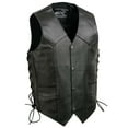 thumbnail image 1 of Event Leather EL5315 Black Motorcycle Leather Vest for Men w/ Side Lace- Riding Club Adult Motorcycle Vests 4X-Large, 1 of 10