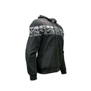 Milwaukee Leather Mens Bare Bones Black Reflective CE Armored Riding Hoodie, Shoulder and Elbow Armor - MPM1798 XX-Large