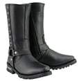 thumbnail image 1 of Milwaukee Leather Men's Black Leather Harness Motorcycle Boots with Braid and Riveted Details MBM9025 7, 1 of 10