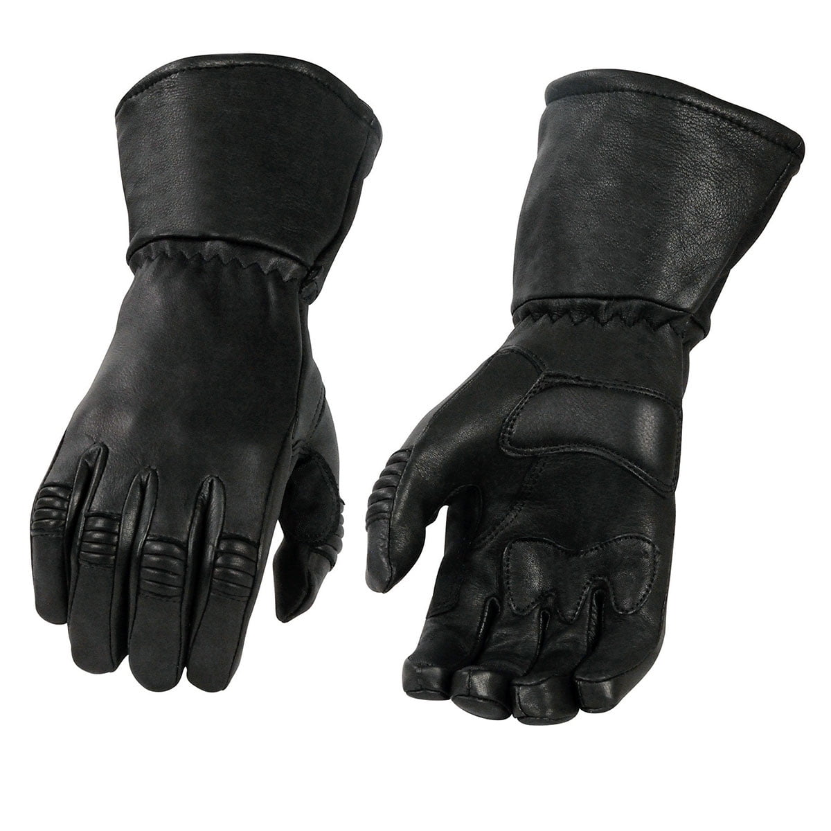 Milwaukee Leather Men's Gauntlet Motorcycle Hand GlovesBlack Deerskin