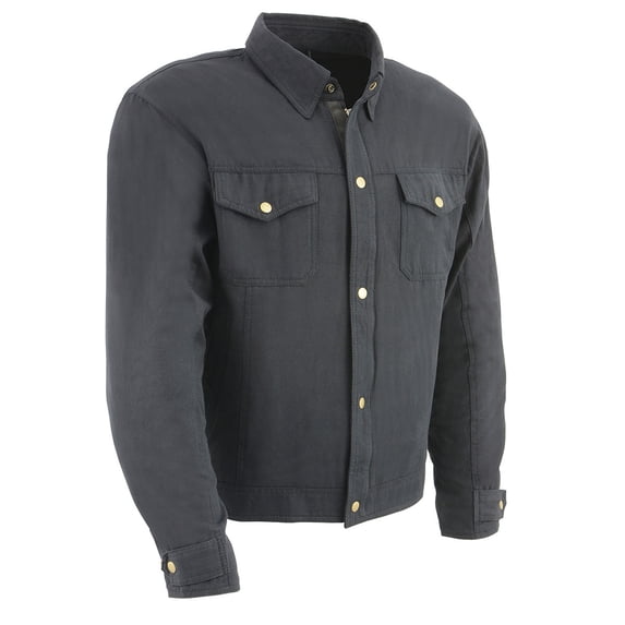 Milwaukee Leather Men's Long Sleeve Solid Biker Shirts w/ CE Armor - Reinforced w/ Aramid Fibers 5X-Large