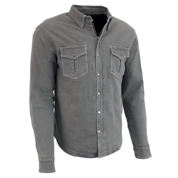 Milwaukee Leather Men’s Solid CE Armored Motorcycle Long Sleeve Shirt Large