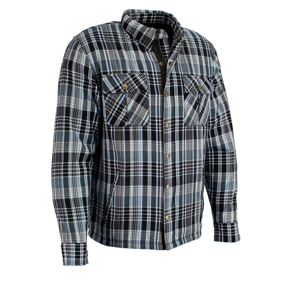 Milwaukee Leather Men's Plaid Armored Flannel Shirt with CE Armor X-Large