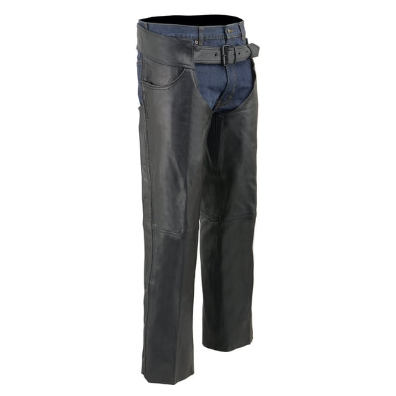 Milwaukee Leather SH1125 Men's Black Braided Leather Jean Style Chaps 5X-Large