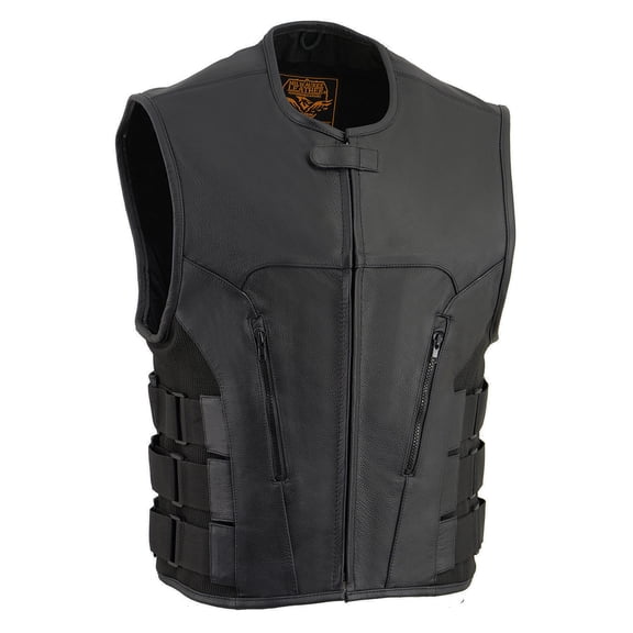Milwaukee Leather Men's Riders Leather Vest Side Stretch Comfort - MLM3500 8X-Large