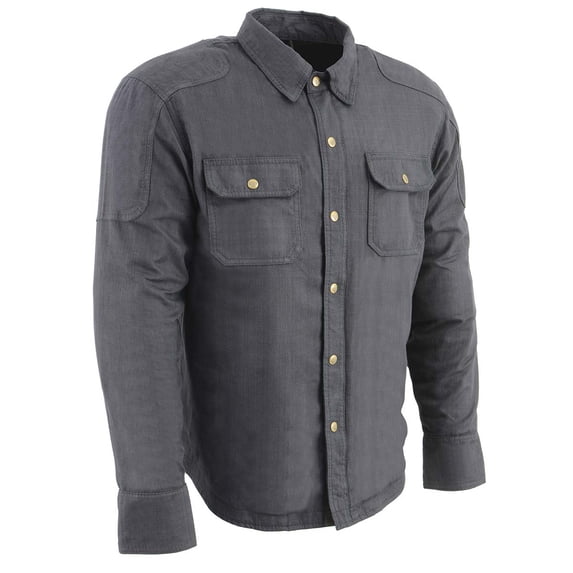 Milwaukee Leather Men’s Solid CE Armored Motorcycle Long Sleeve Shirt Small