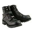 thumbnail image 1 of Milwaukee Leather Men's Wide-Width Classic Black Leather Lace-Up 6-inch Engineer Boots with Side Buckle MBM9010W 14W, 1 of 10