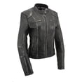 thumbnail image 1 of Milwaukee Leather SFL2830 Women's Black Sheepskin Scuba Style Fashion Leather Jacket Medium, 1 of 6