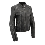 Milwaukee Leather SFL2830 Women's Black Sheepskin Scuba Style Fashion Leather Jacket X-Large