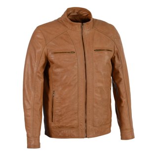 Milwaukee leather men's classic side hot sale lace police style motorcycle jacket