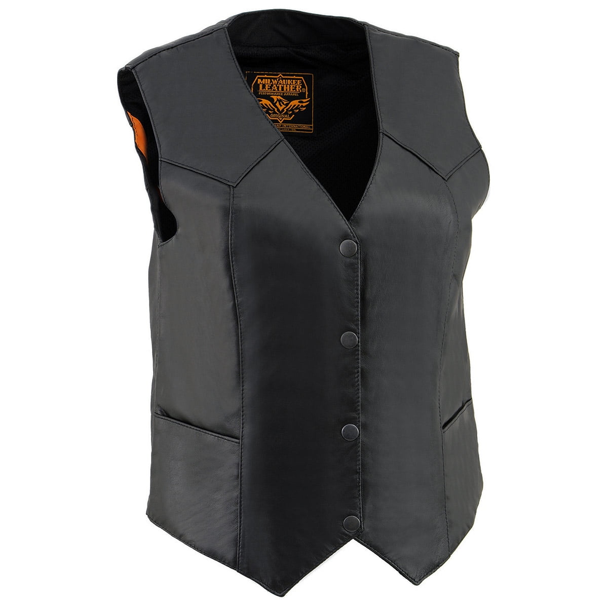 Milwaukee Leather SH2019 Men's Black Textile And Leather Zipper Front - View #3