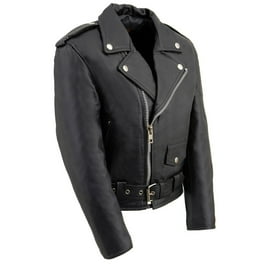 Milwaukee Leather SFM1806 Men's Black Euro Collar Cafe Style Milwaukee Leather SFM1806 Men's Black Euro Collar Cafe Style