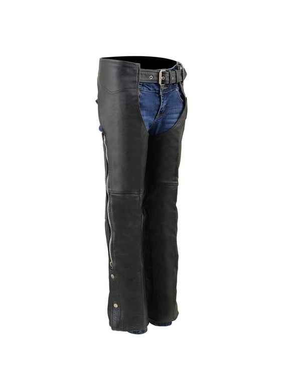 SH2013 Kids Unisex Black Classic Leather Chaps 2X-Small