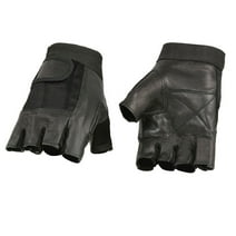 Milwaukee Leather SH217 Men's Black Leather Gel Padded Palm Fingerless Motorcycle Hand Gloves W/ Breathable ‘Mesh Material’ Small