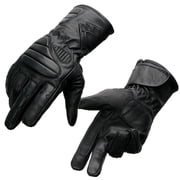 Milwaukee Leather SH451 Men's Black Leather Gauntlet Racing Motorcycle Hand Gloves with Wrist and Knuckle Padding Protection Large