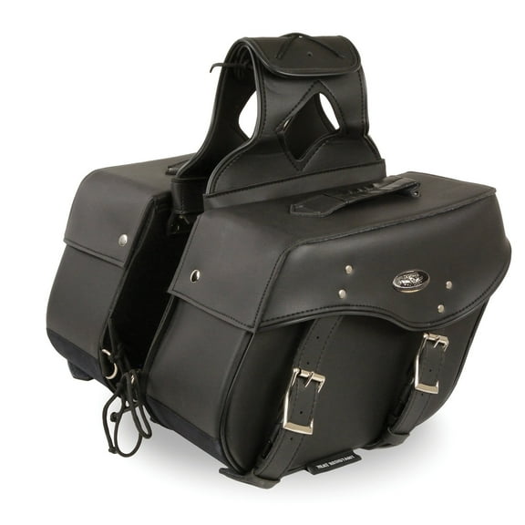 Milwaukee Leather SH55303ZB Black Medium Zip-Off PVC Throw Over Motorcycle Saddlebags