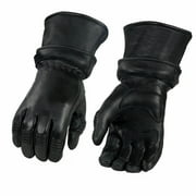 Milwaukee Leather SH852 Men's USA Deerskin Black Leather Gauntlet Motorcycle Thermal Lined Gloves 4X-Large