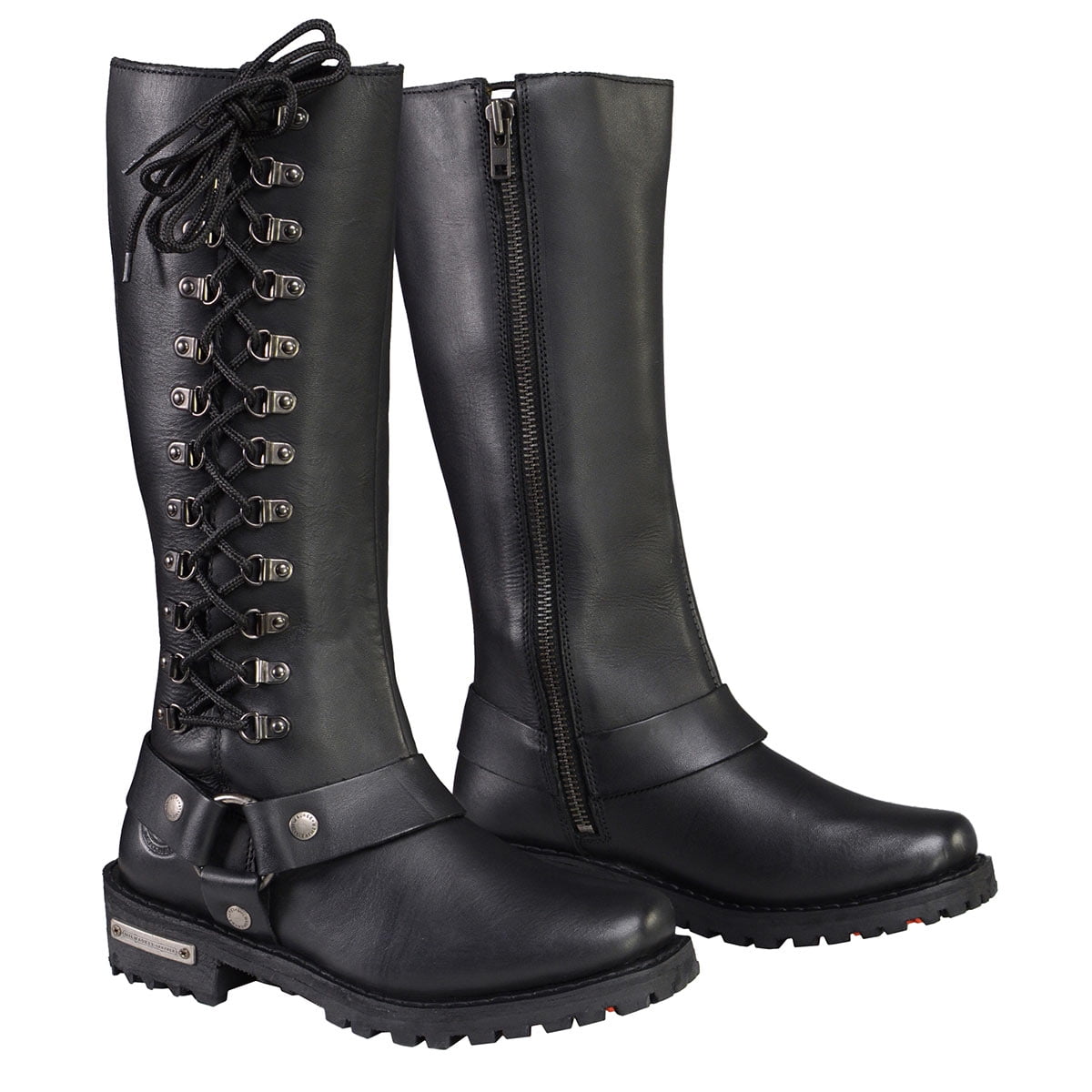 Milwaukee Leather Women's 11-Inch Harness Boots - Distressed Grey, Square Toe, Waterproof Leather - View #9