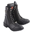 thumbnail image 1 of Milwaukee Leather MBL9301 Women's Black Leather Lace-Up Motorcycle Biker Riding Boots with Side Zipper Entry 6.5, 1 of 10