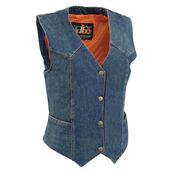 Milwaukee Leather Women's Premium Denim Motorcycle Rider Vest | MDL Small