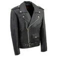 thumbnail image 1 of Milwaukee Leather Youth Size Classic Style Black Police Biker Leather Jacket LKY1950 30, 1 of 2