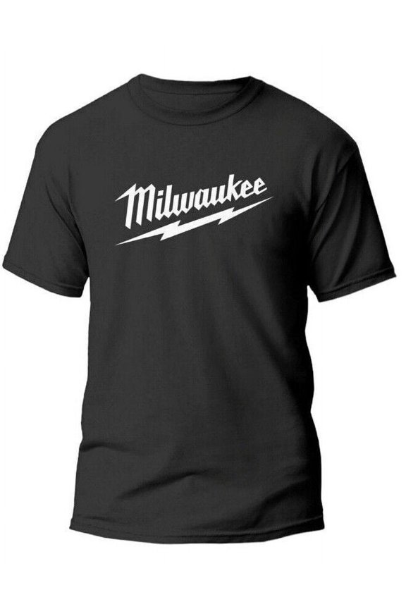 Milwaukee Logo T-Shirt Men's Black White Size S-3XL