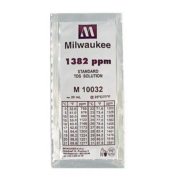 Milwaukee M10032B 1382 ppm TDS Calibration Solution, 20mL Sachet Box of 25